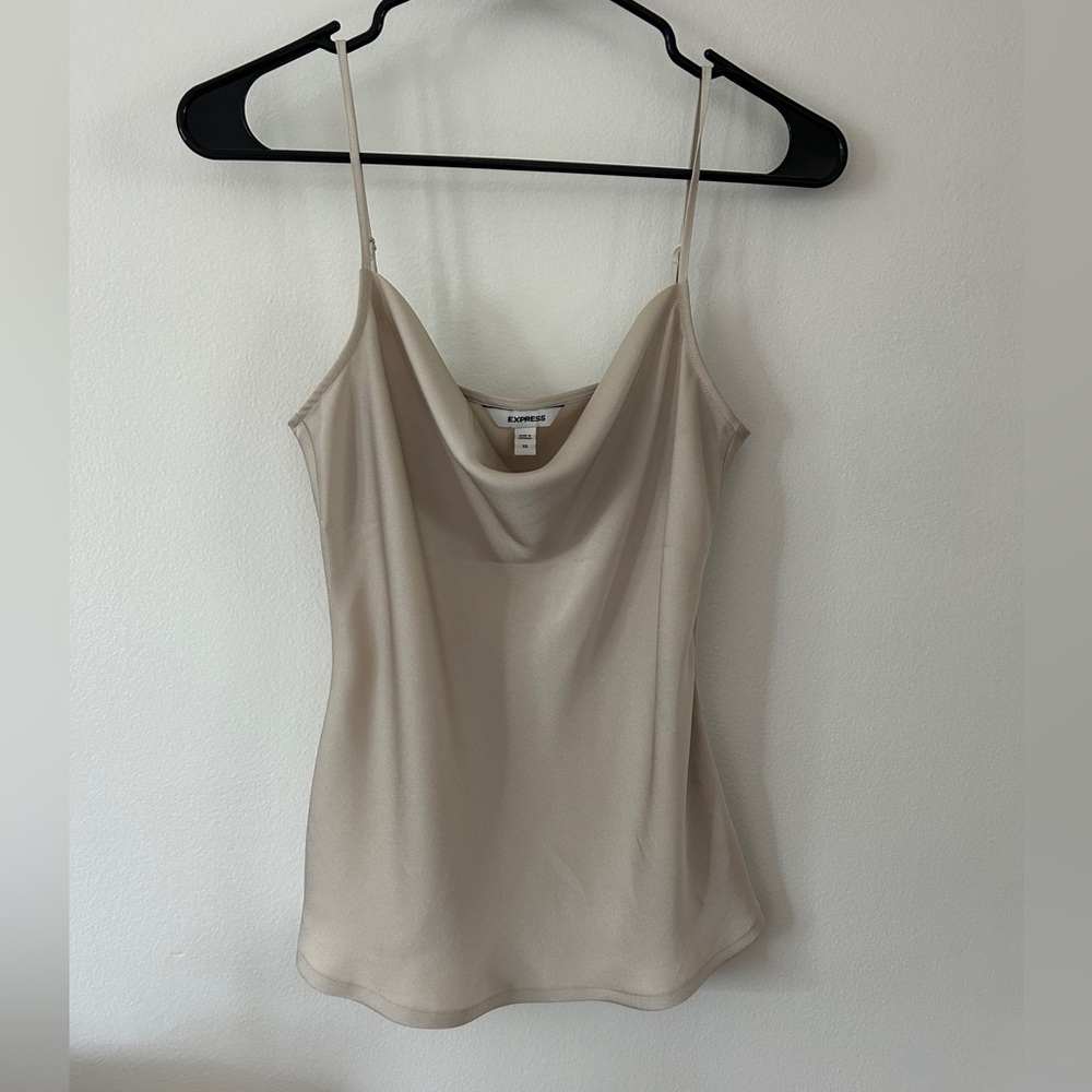 Express Satin Cowl Neck Cami Tank